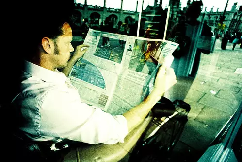 Man reading a newspaper